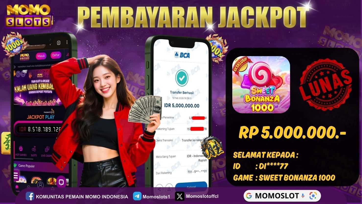 MOMOSLOTS JACKPOT SLOT SWEET BONANZA 1000